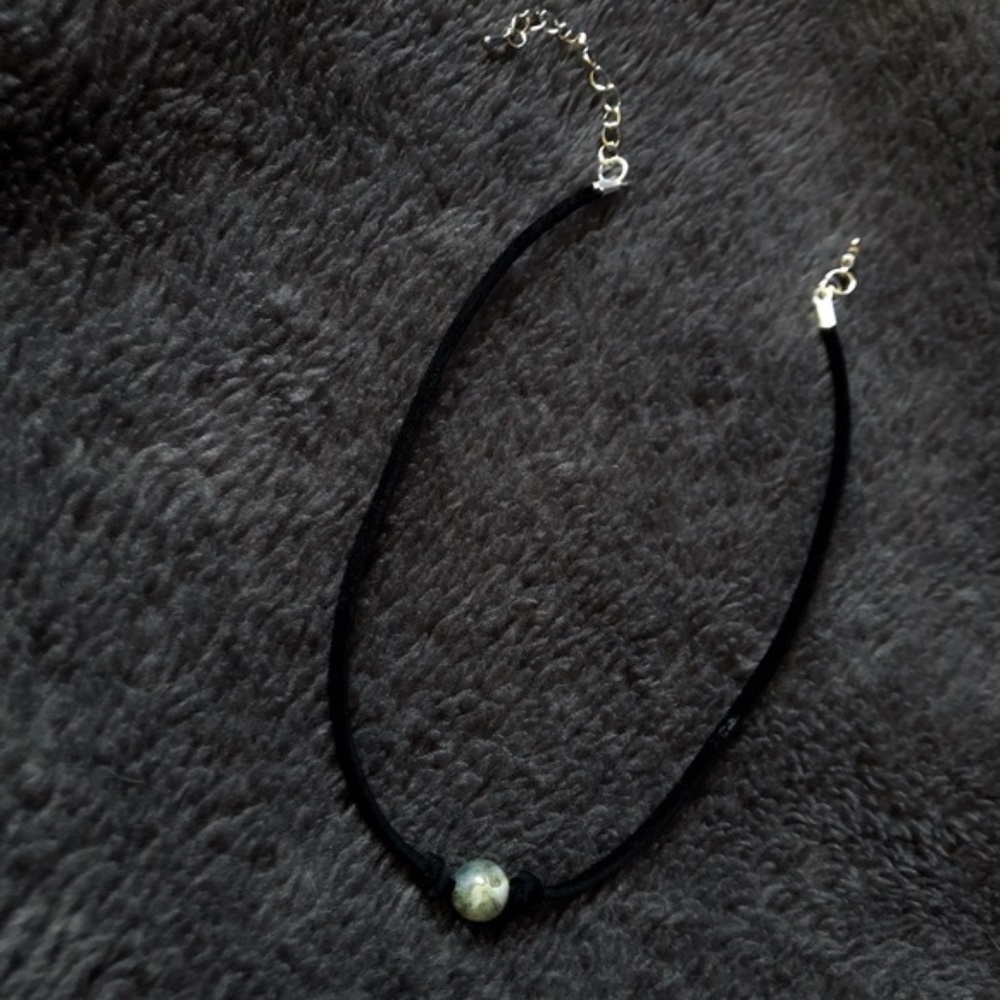 Handmade Marbled Jasper Glass Knot Choker Necklace